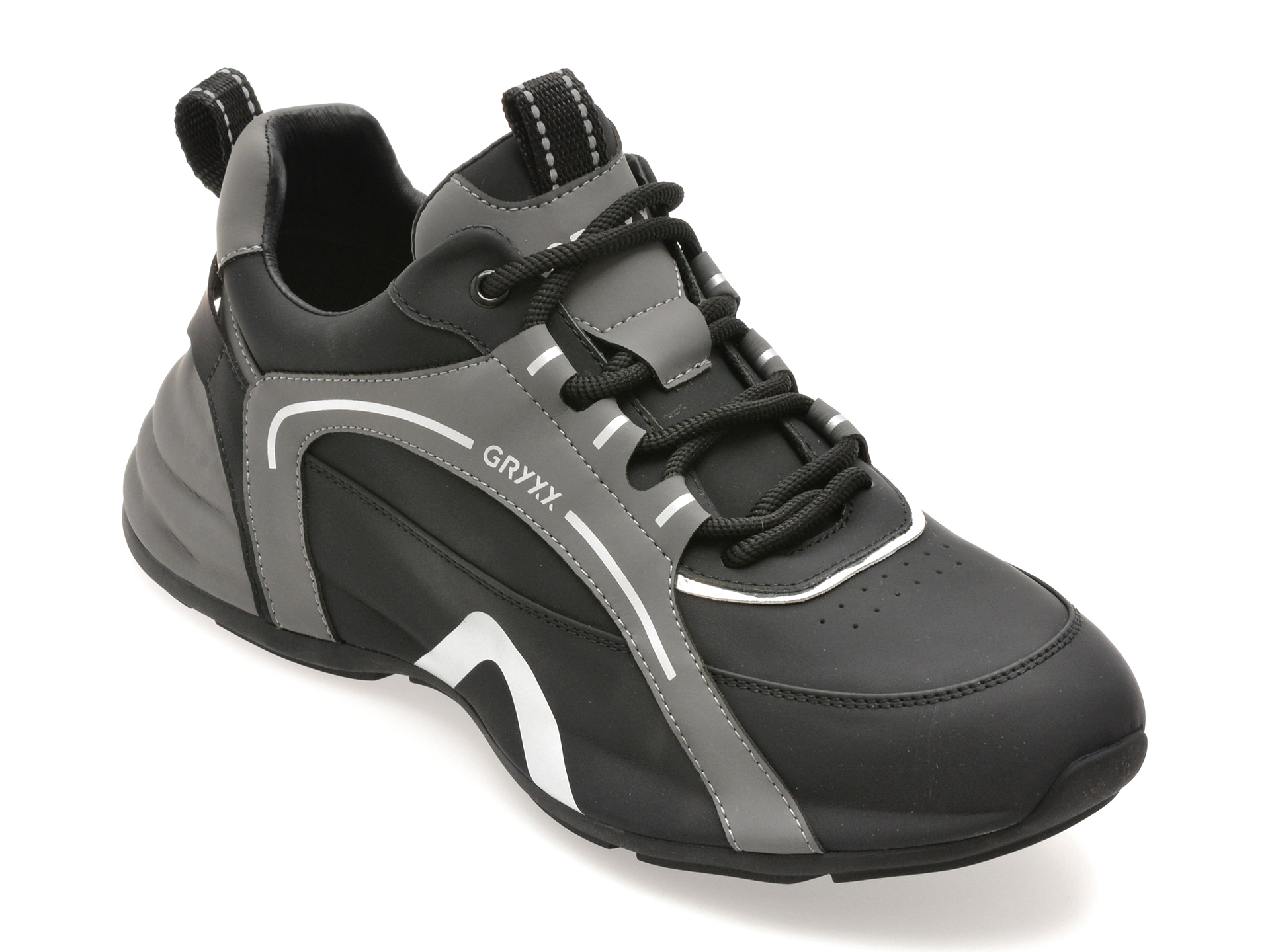 Pantofi sport GRYXX negri din piele naturală