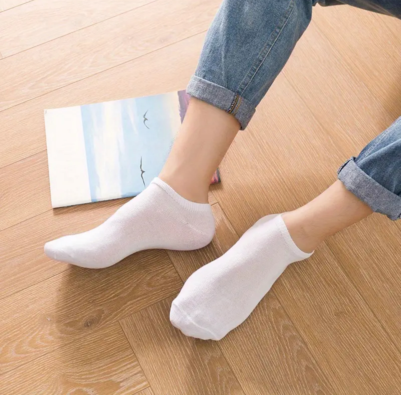 Set 10 Sosete Albe Scurte Bărbați | Confort