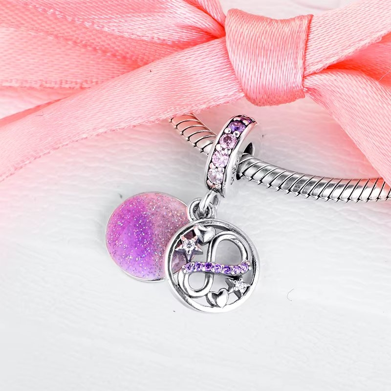 Charm Argint Infinit Placat Rodiu Amanda - imagine 4