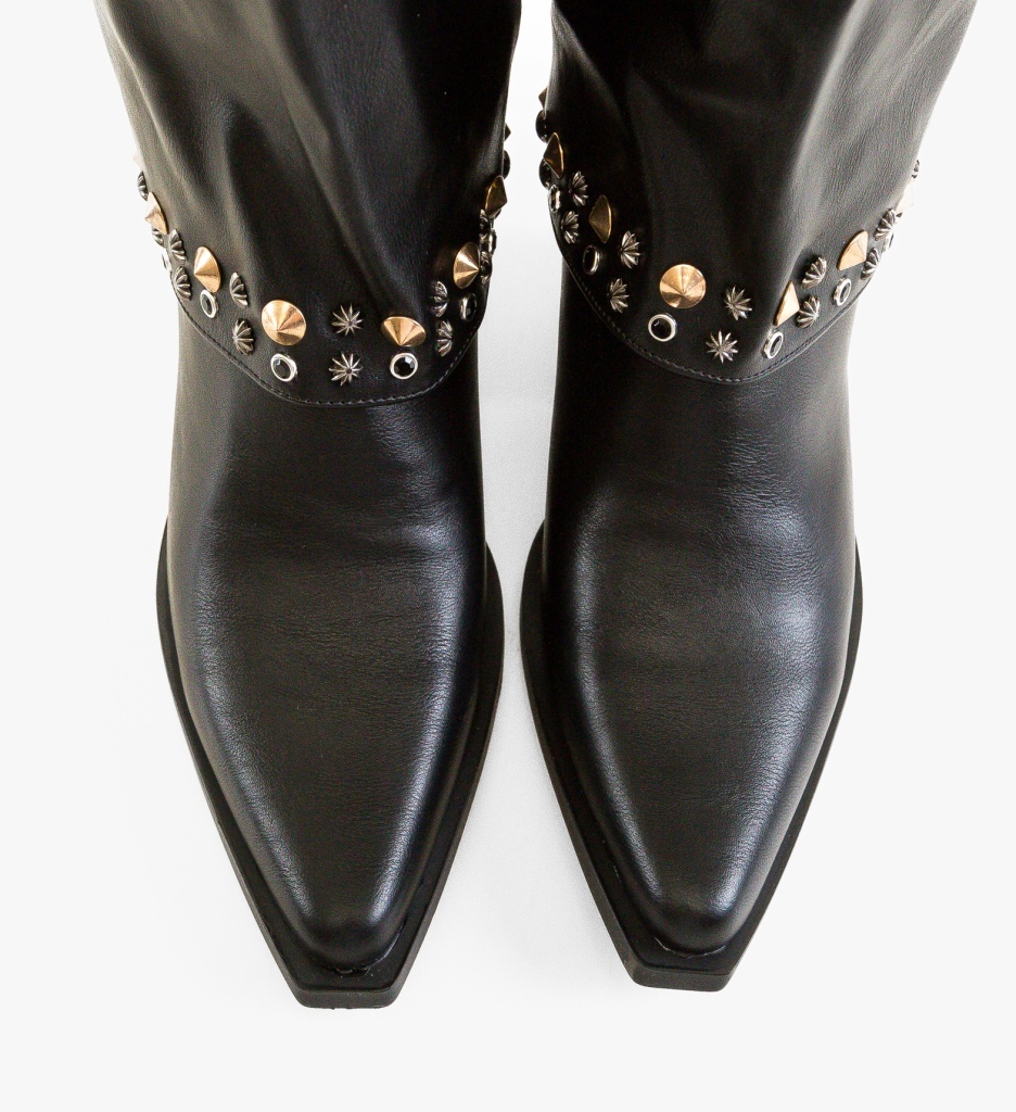 Cizme Dama Leah Negre Piele | Depurtat - imagine 2