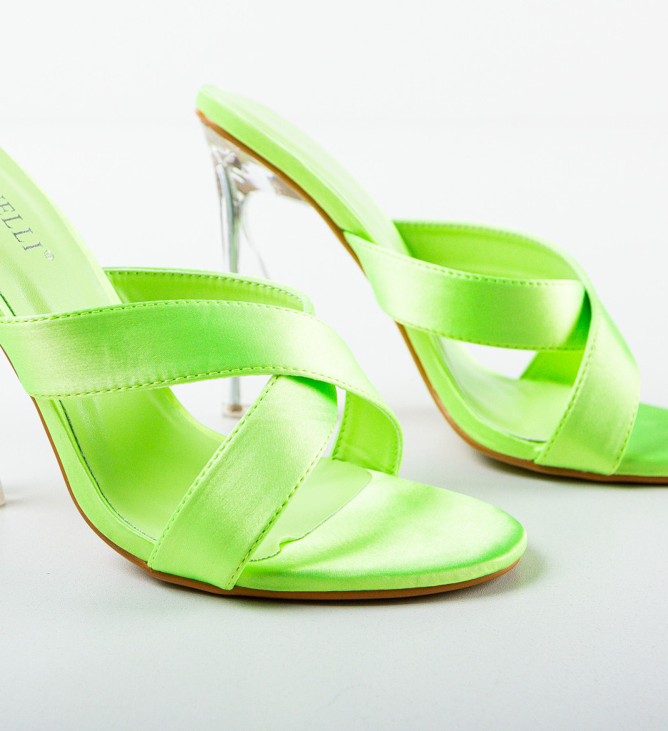 Sandale cu Toc Verzi Elegante | Saboti Bilof - imagine 5