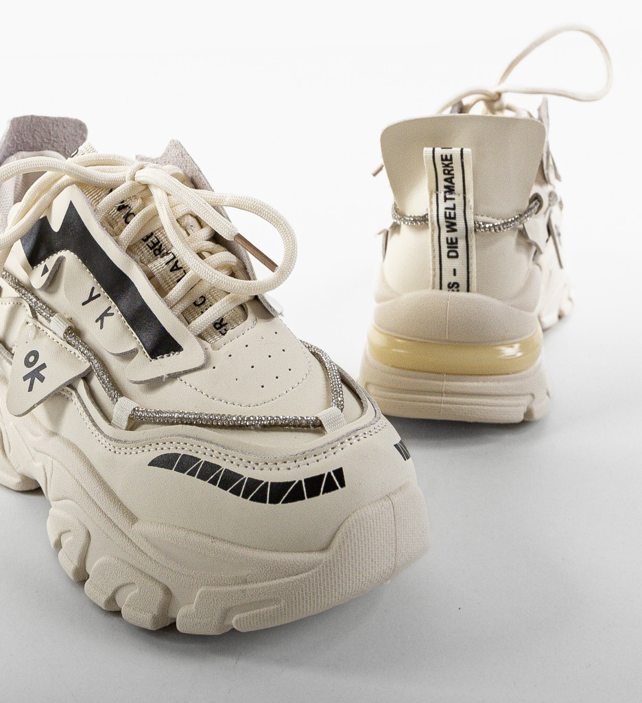 Sneakers Dama Bej Casual - Confort și Stil - imagine 8