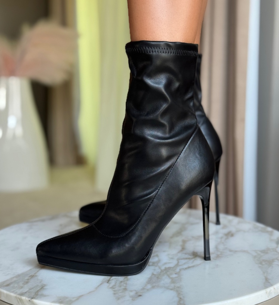 Botine Dama Scarl Negre - Eleganță și Stil - imagine 3