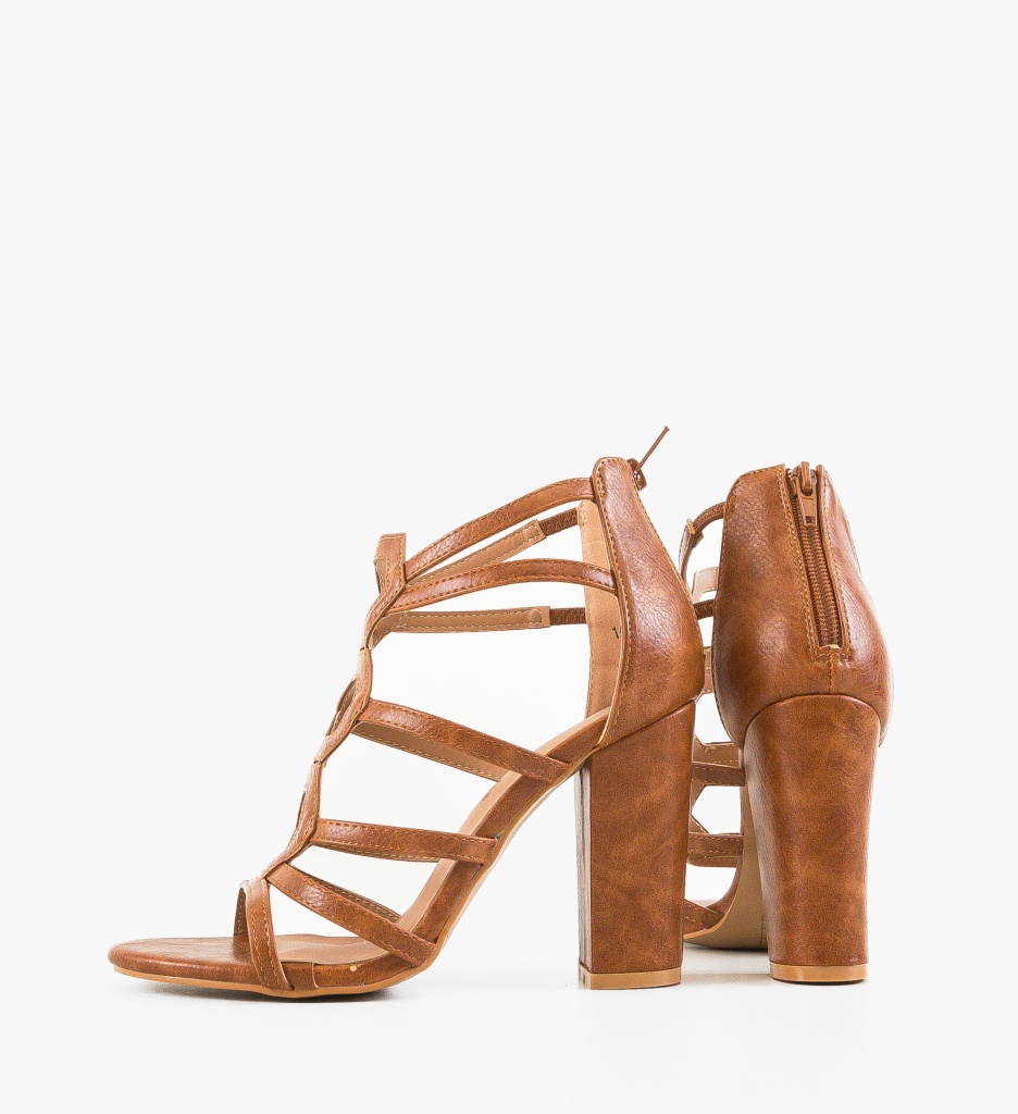 Sandale cu Toc Polly Camel | Eleganță și Stil - imagine 5