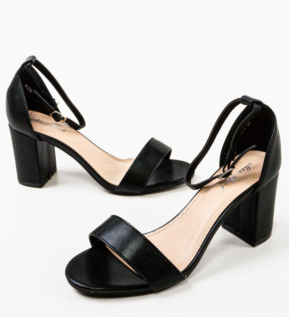 Sandale cu toc Simba Negre | Eleganță și Confort