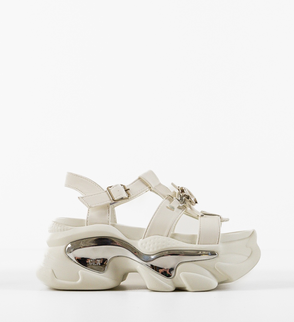 Sandale Dama Korex Albe Elegante și Confortabile - imagine 5