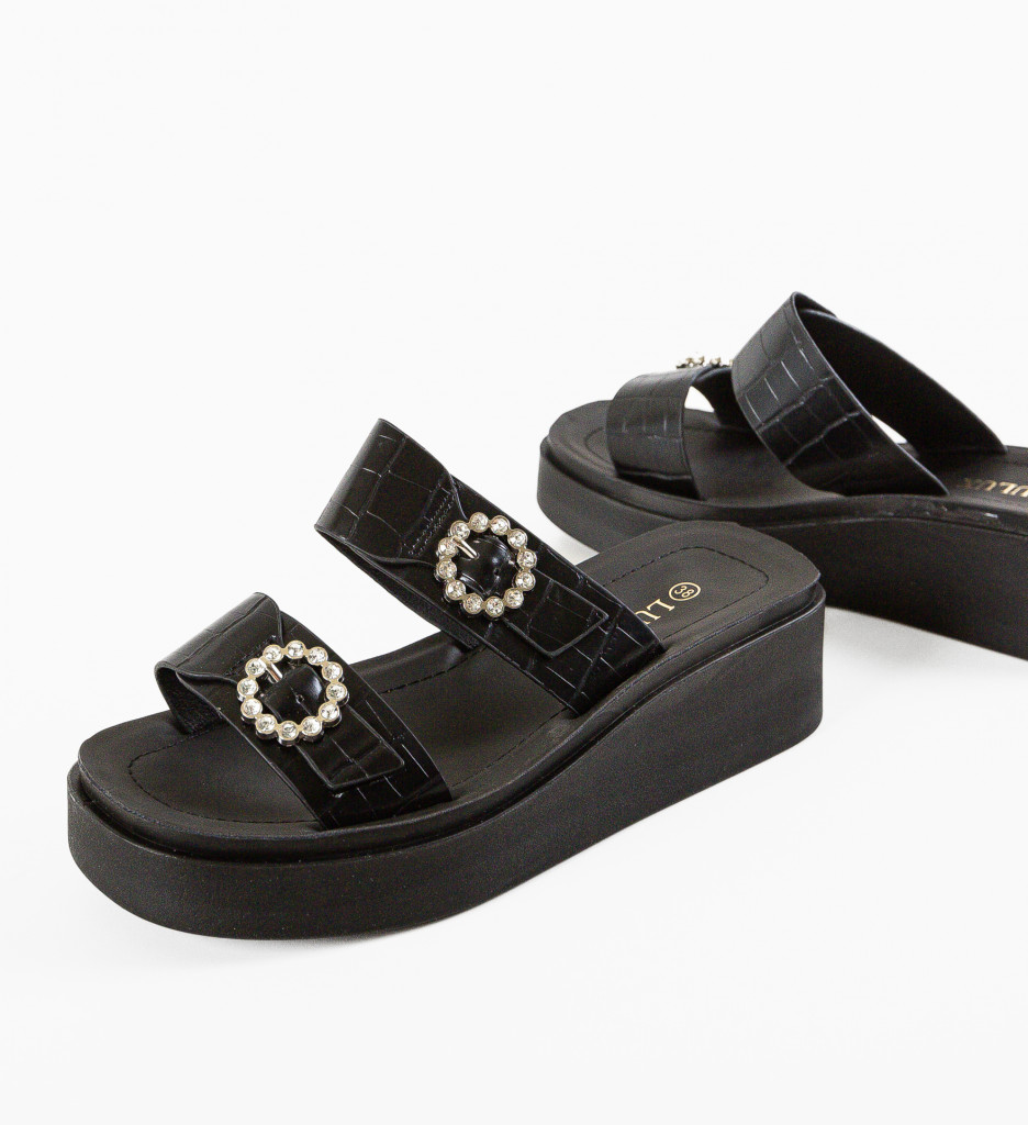 Papuci Dama Issy Negri - Confort și Eleganță - imagine 5