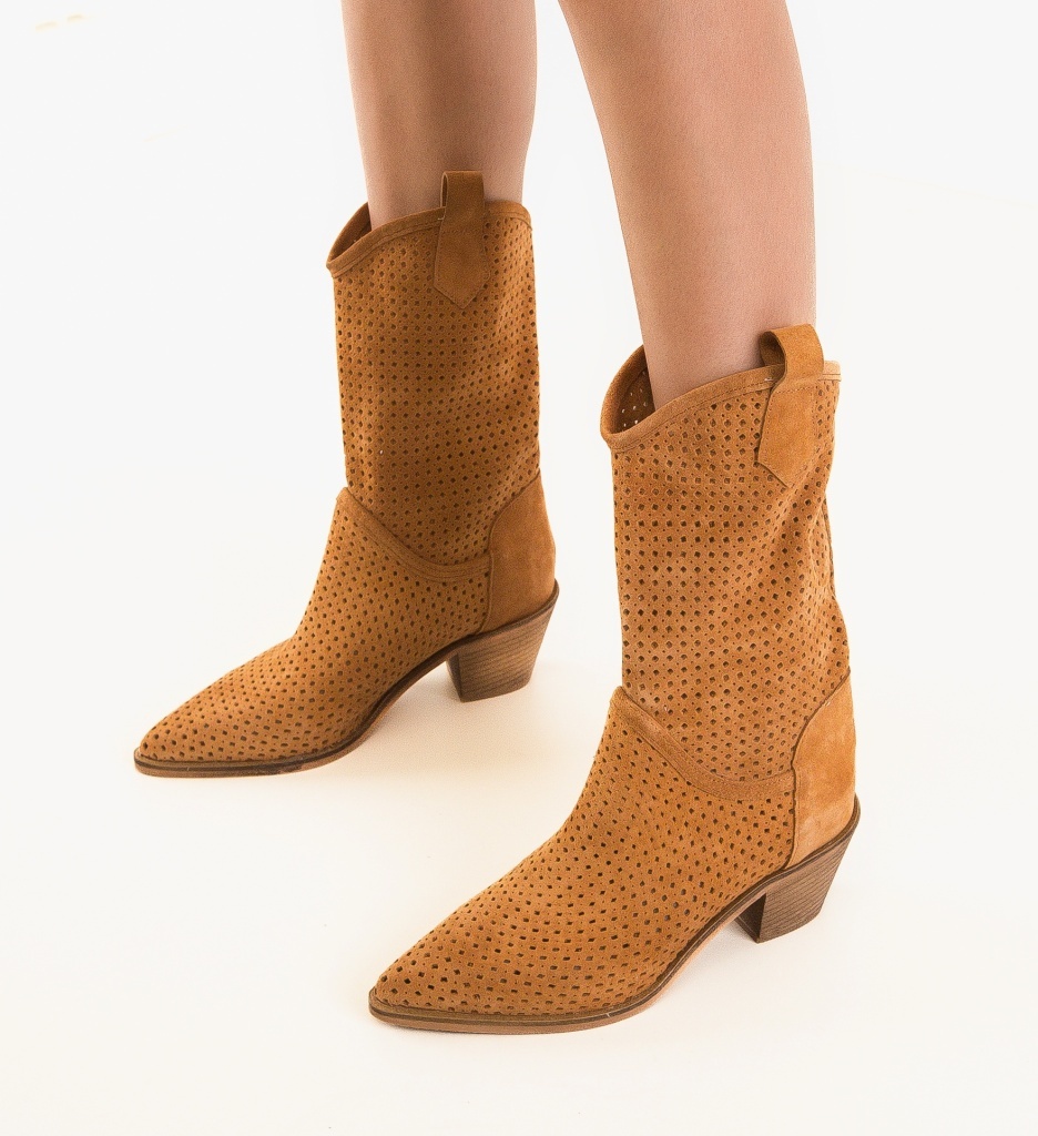 Botine Dama Tersa Camel | Eleganță și Stil - imagine 3