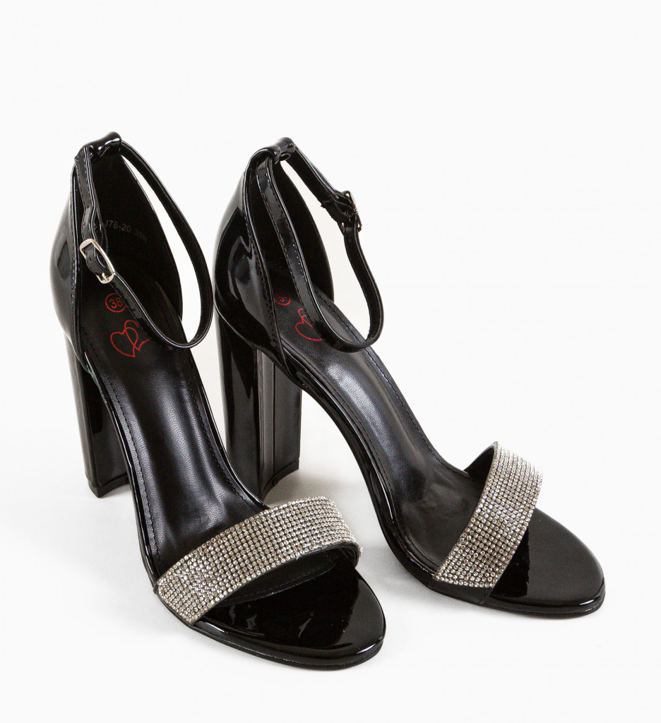 Sandale cu Toc Peppe Negre | Eleganta si Stil - imagine 11