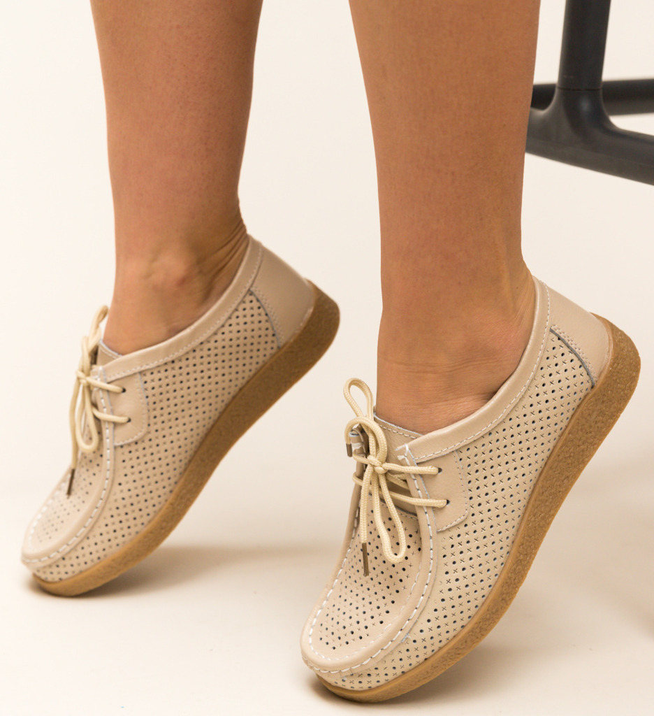 Pantofi Casual Yorker Bej - Confort Urban - imagine 2