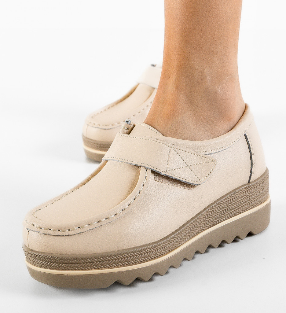 Pantofi Casual Straif Bej - Confort și Stil - imagine 3