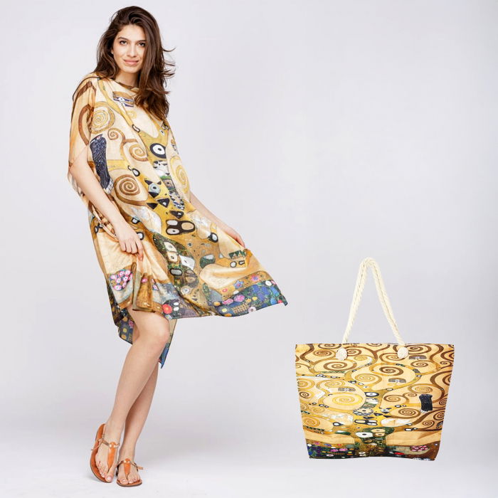 Set Poncho & Geanta Klimt - Stil Artistic Vara