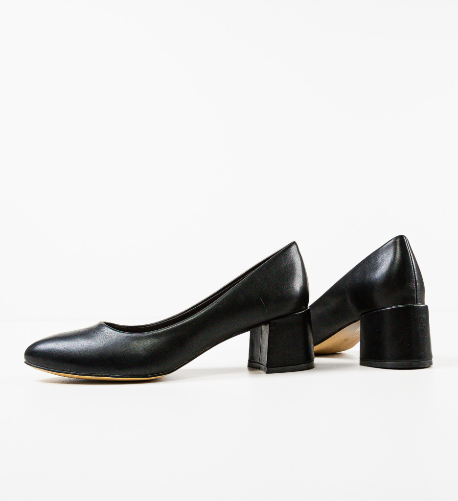 Pantofi Bubay Negri Eleganți cu Toc - imagine 7