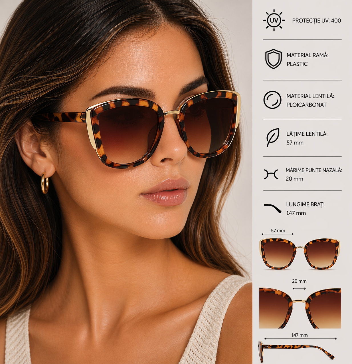 Ochelari Soare Femei Picadili SG114 Leopard - imagine 2