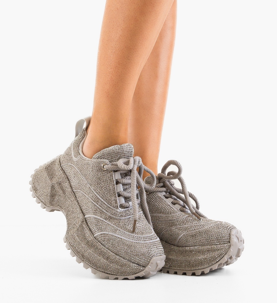 Sneakers Dama Juanita Argintii - Stil și Confort - imagine 2