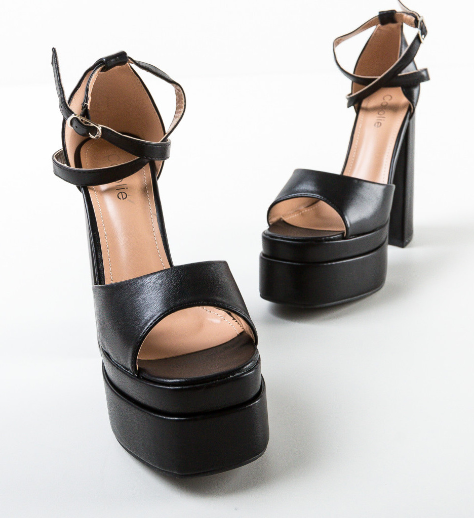 Sandale Dama Tidis Negre Elegante - imagine 7