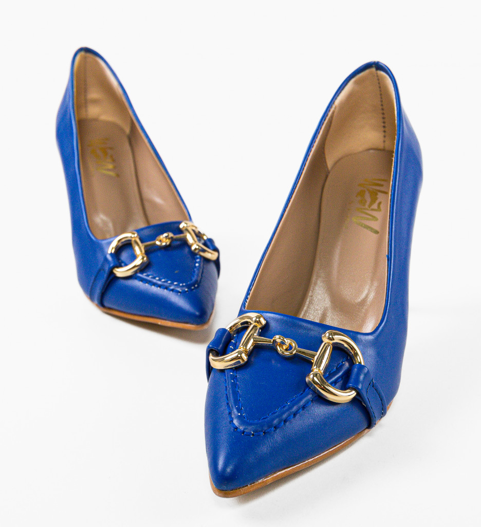 Pantofi Sakaj Albastri cu Toc Eleganți - imagine 8