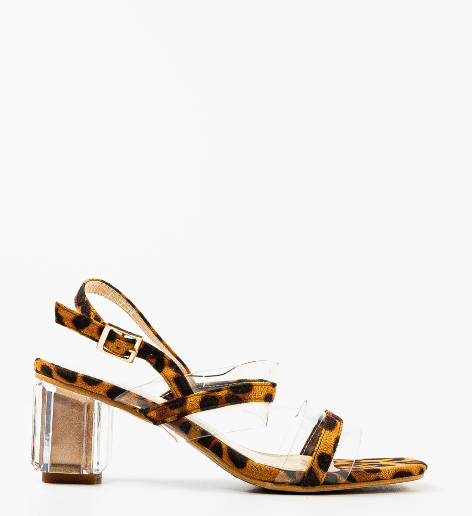 Sandale Toc Martens Animal Print Elegante - imagine 5