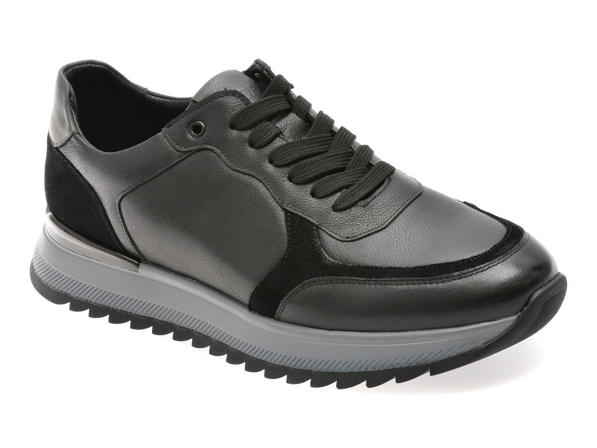 Pantofi Sport Epica Negri din Piele Naturală