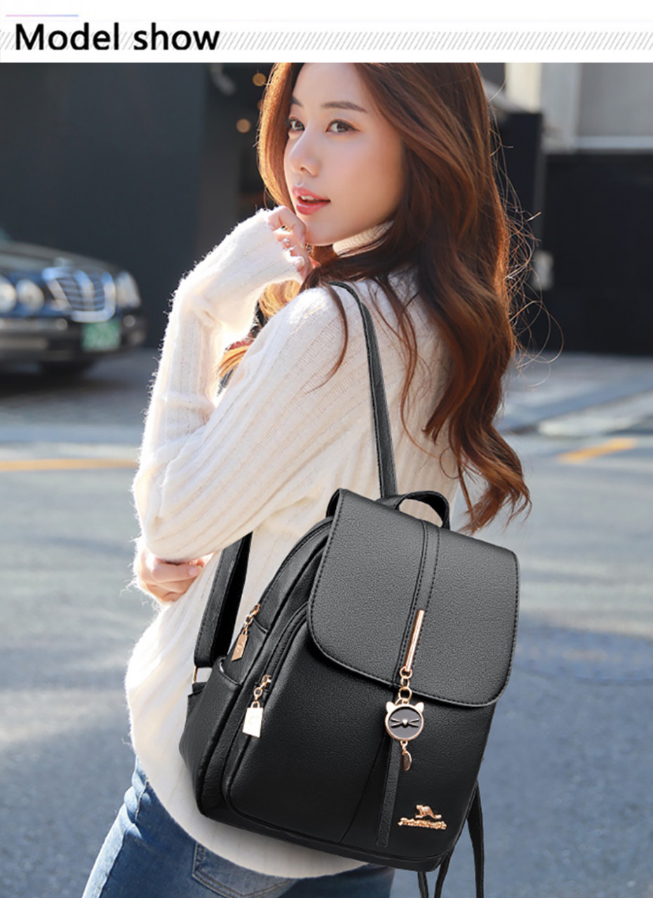 Rucsac dama Delis Adelaide GT2200 Negru, incapatator - imagine 2