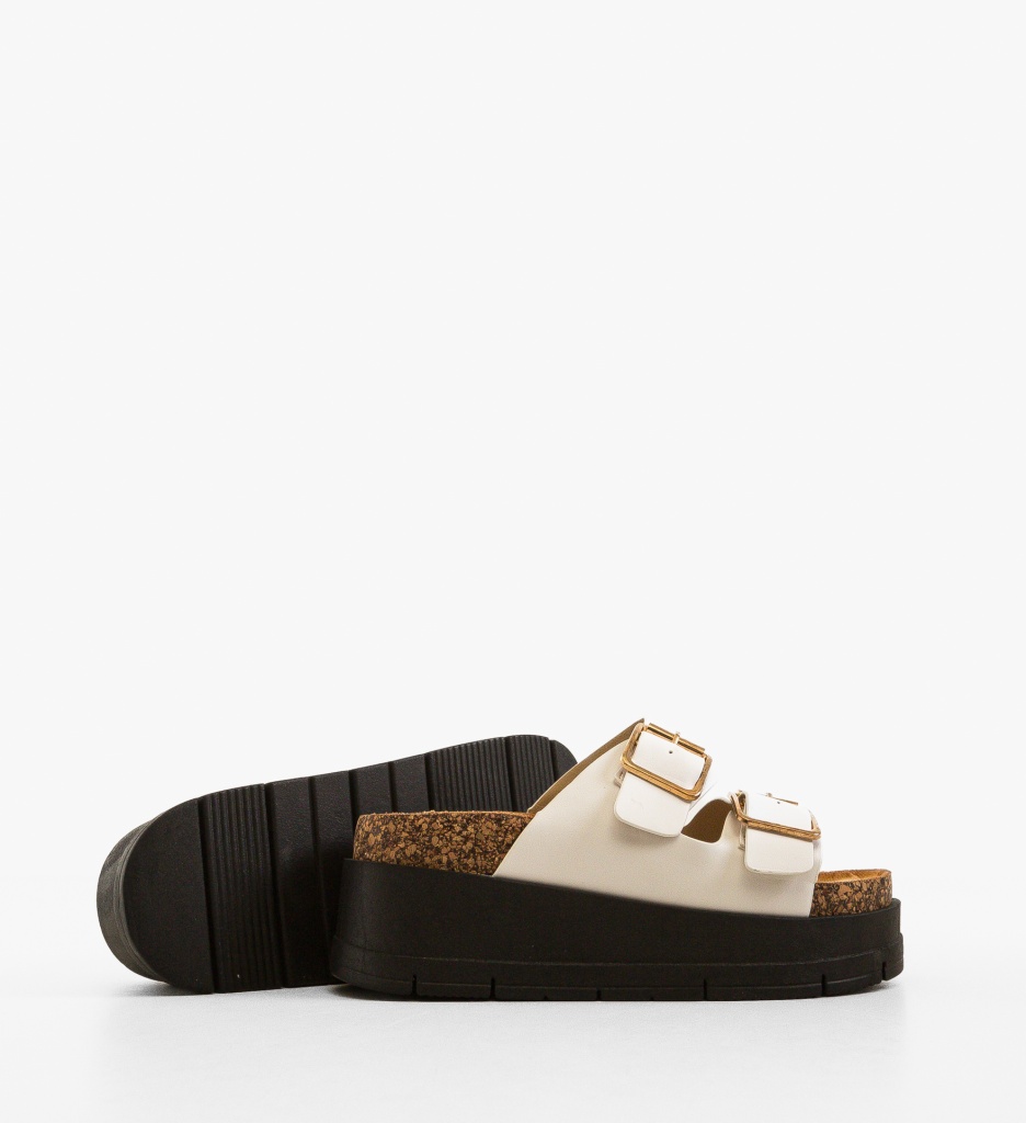 Papuci Dama Olive Albi | Confort și Stil - imagine 2