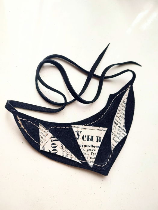 Shopika Colier Piele Alb Negru - Eleganță Naturală