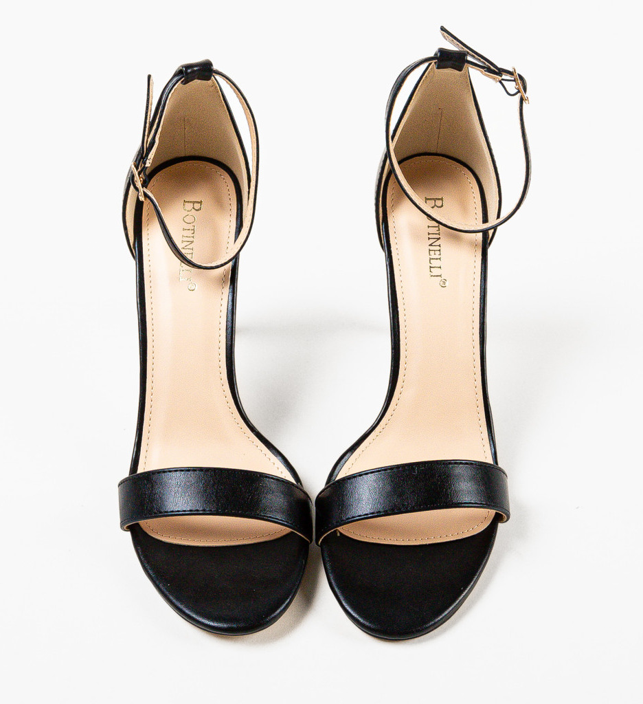 Sandale Rekoman Negre cu Toc Elegant - imagine 6