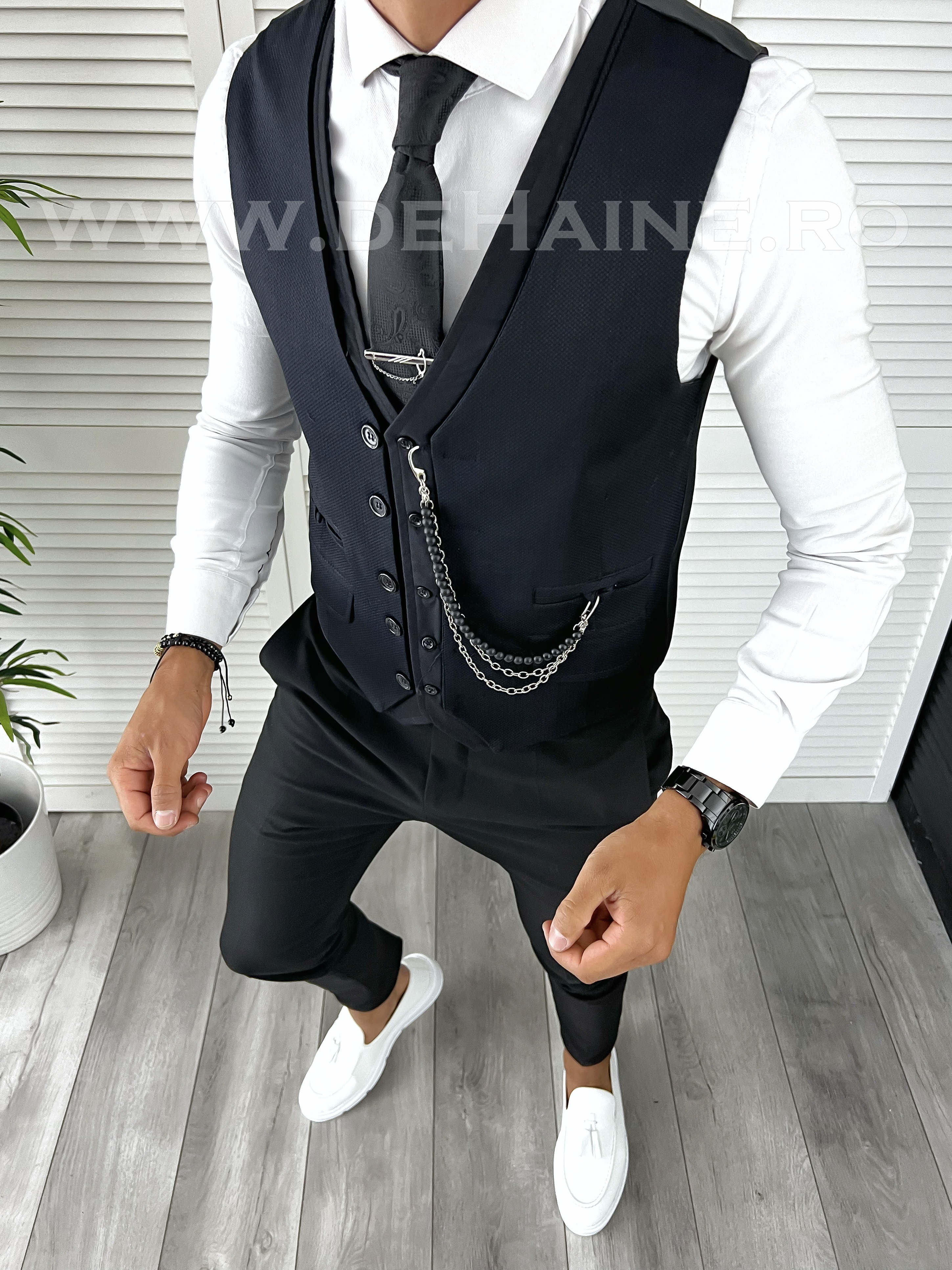 Vesta Barbati Slim Fit Bleumarin Eleganta