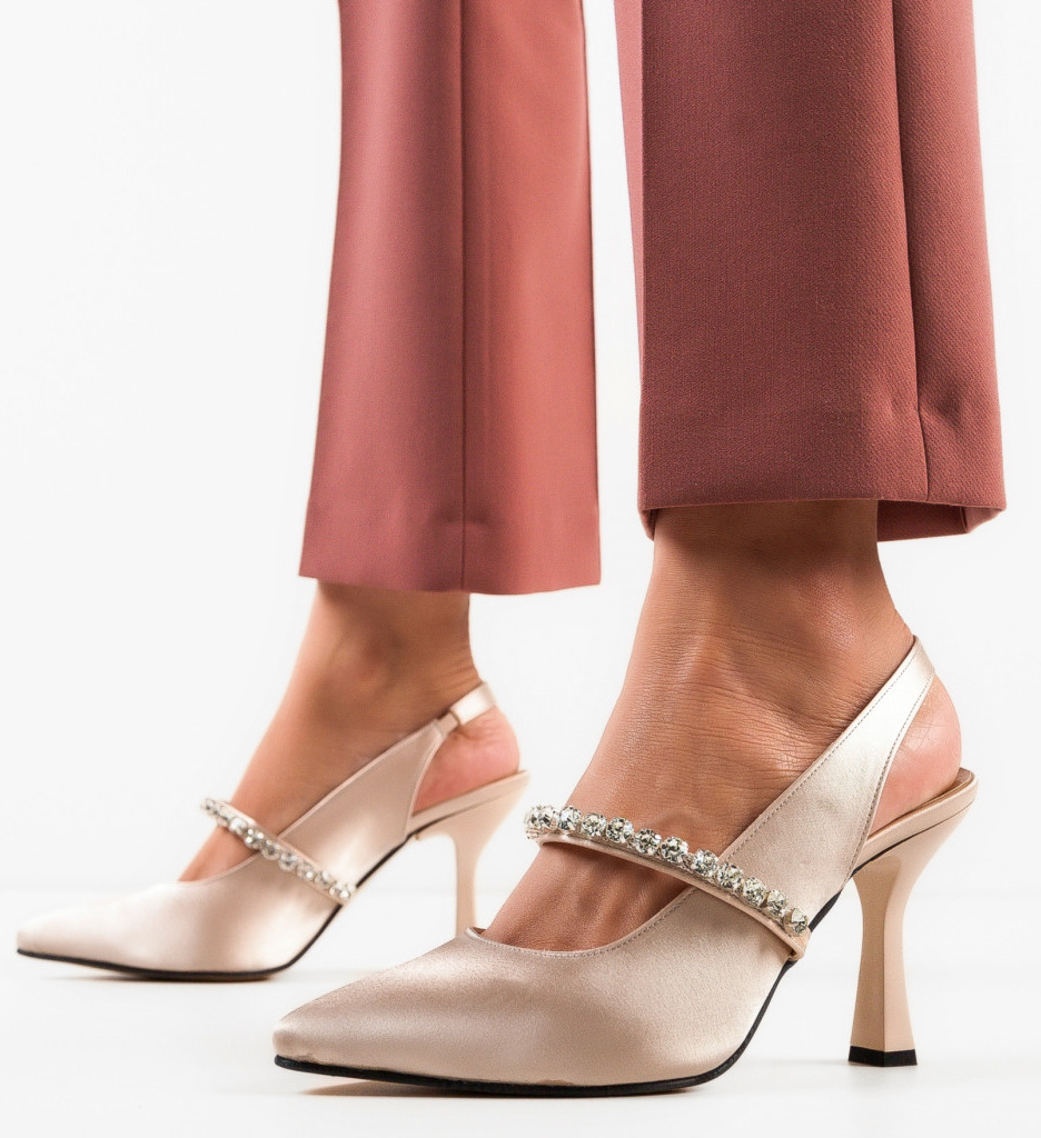 Pantofi Cook Bej | Toc Elegant Dama