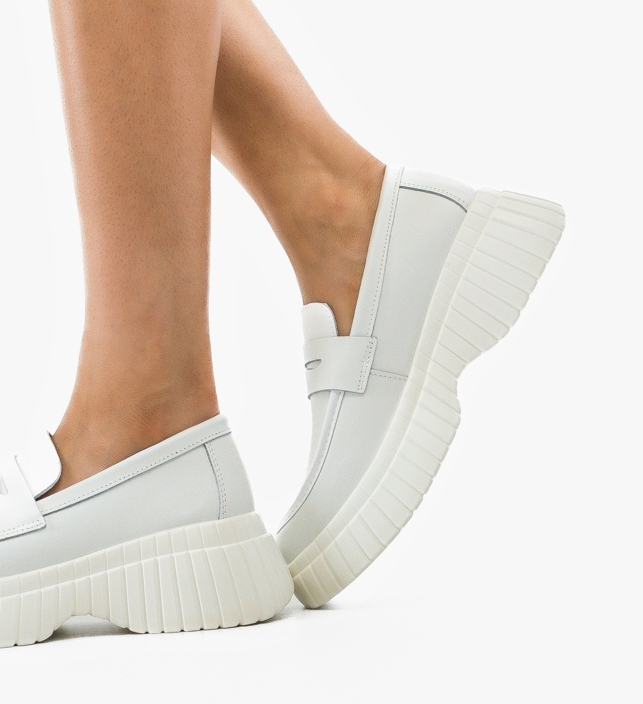 Pantofi Casual Kalte Albi - Stil și Confort Zilnic - imagine 3