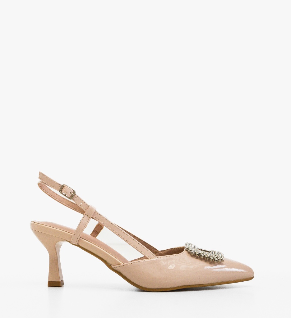 Pantofi dama Lorna Bej cu toc elegant - imagine 18