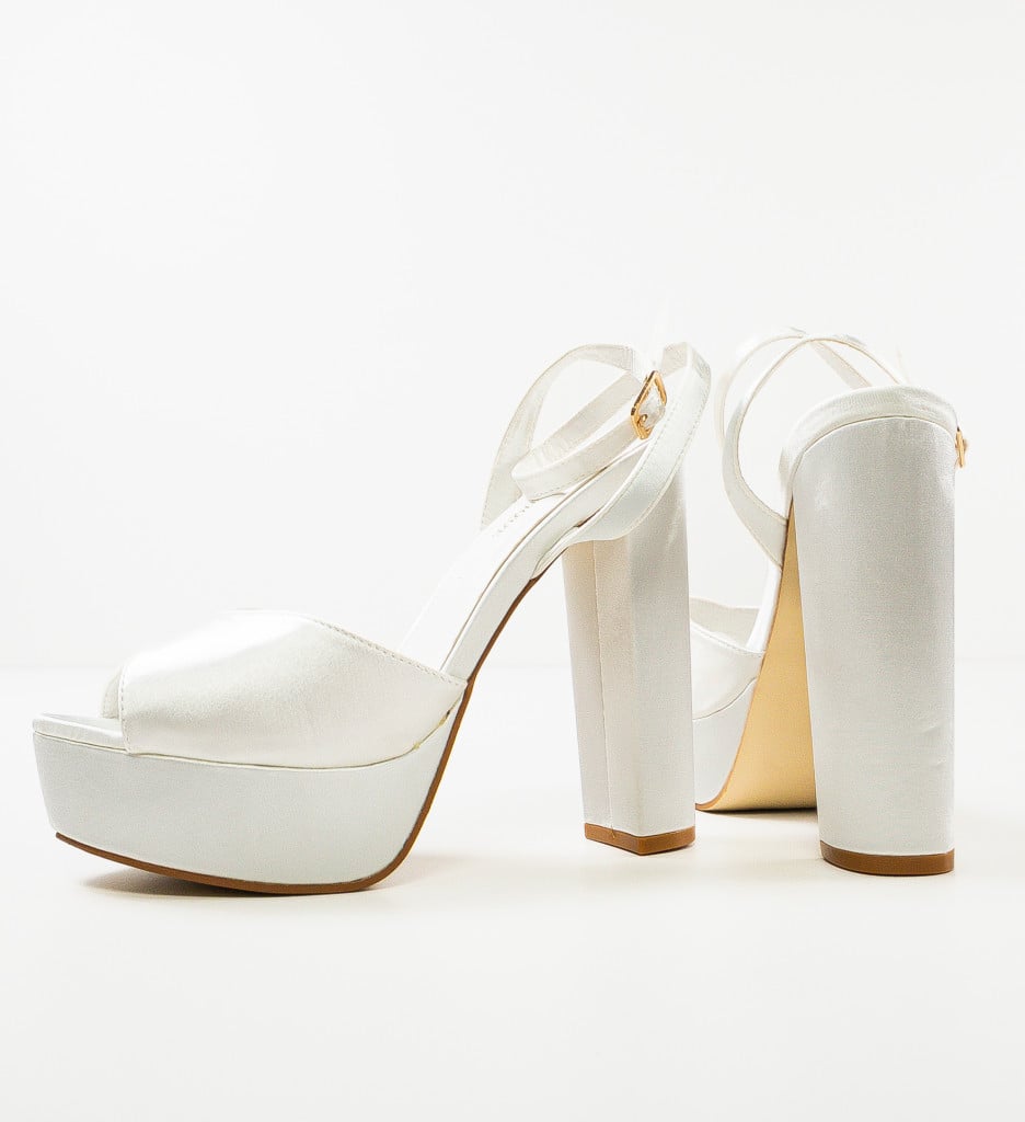 Sandale cu Toc Gustavo Albe | Eleganță și Stil - imagine 9