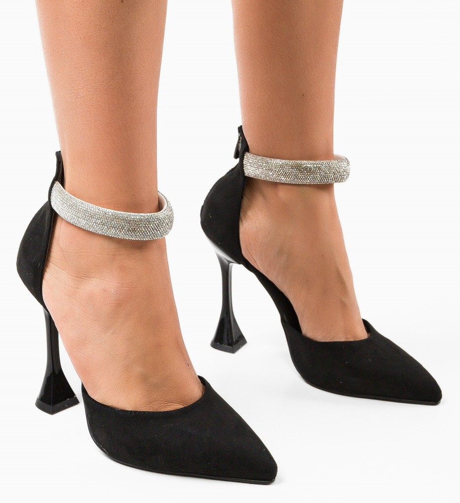 Pantofi Mytys Negri Eleganți cu Toc