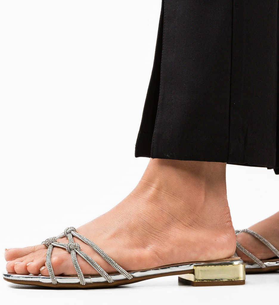 Papuci Dama Argintii Dia - Stil și Confort - imagine 2