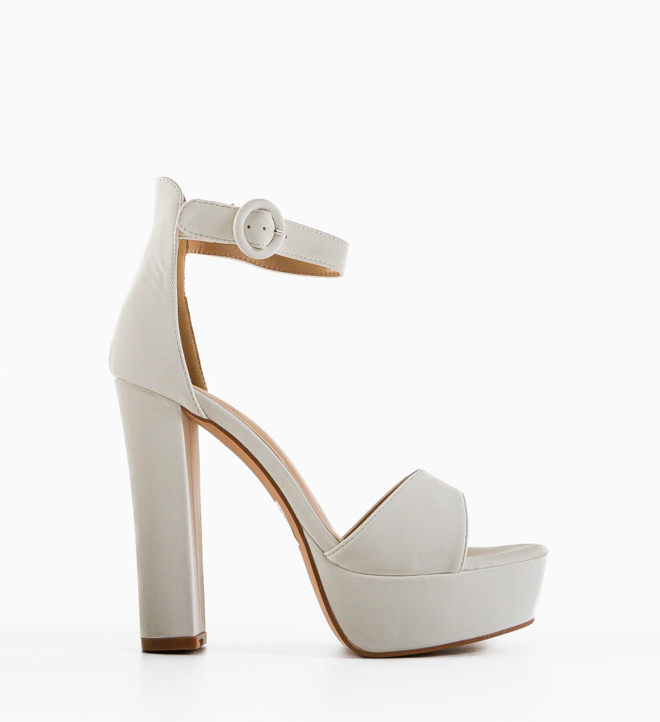 Sandale Fidelio Albe cu Toc Elegante