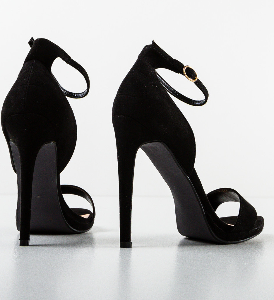 Sandale cu Toc Davies Negre | Design Modern - imagine 6
