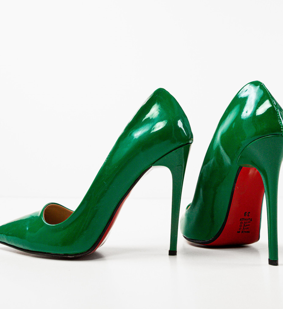 Pantofi Dama Rytorya Verde cu Toc Eleganți - imagine 8
