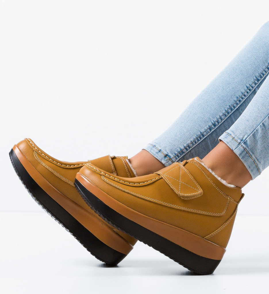 Pantofi Casual Jistry Camel | Confort & Stil - imagine 3