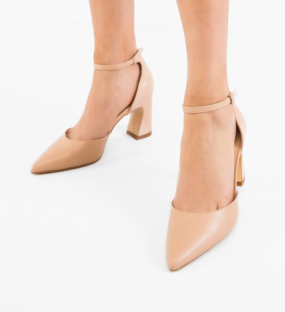 Pantofi cu toc Jeremy Bej - Eleganta si Stil - imagine 2