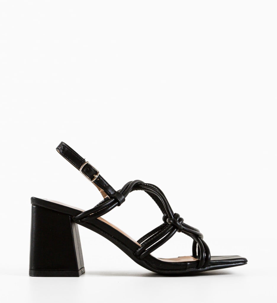 Sandale cu Toc Hallel Negre | Eleganță și Stil - imagine 6
