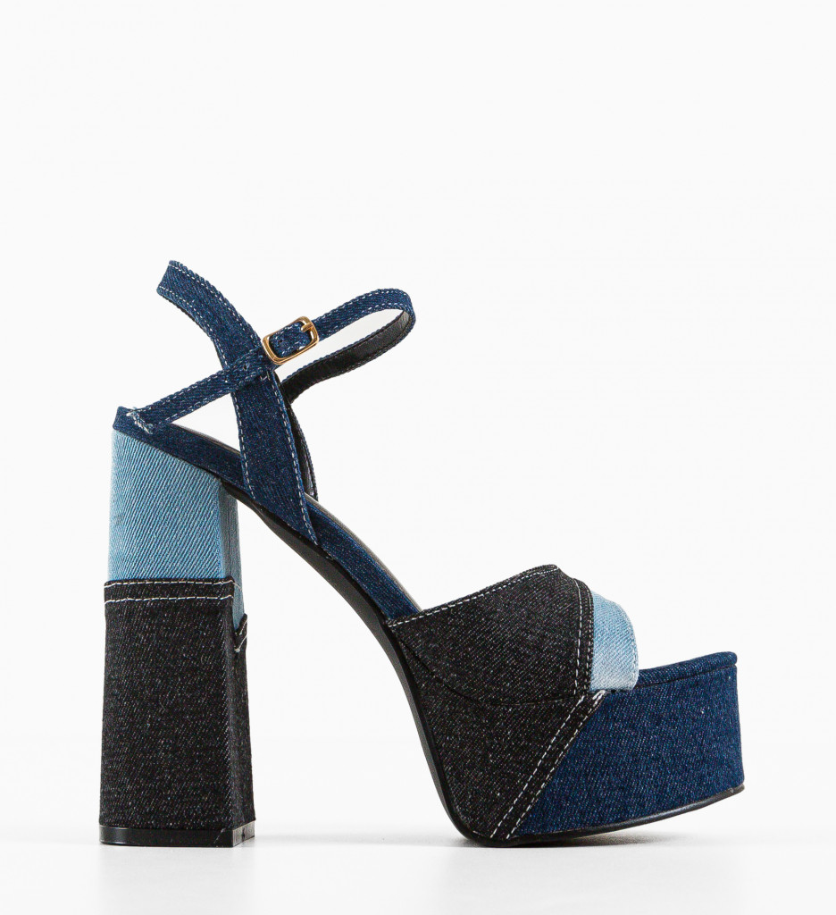 Sandale Myrat Bleumarin cu Toc Elegant - imagine 5