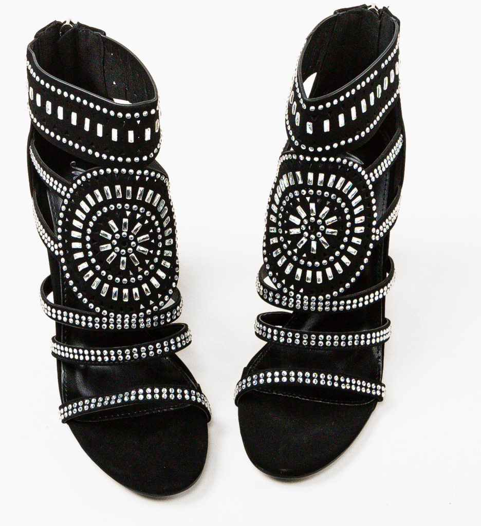 Sandale cu Toc Samanta Negre | Eleganță și Stil - imagine 4