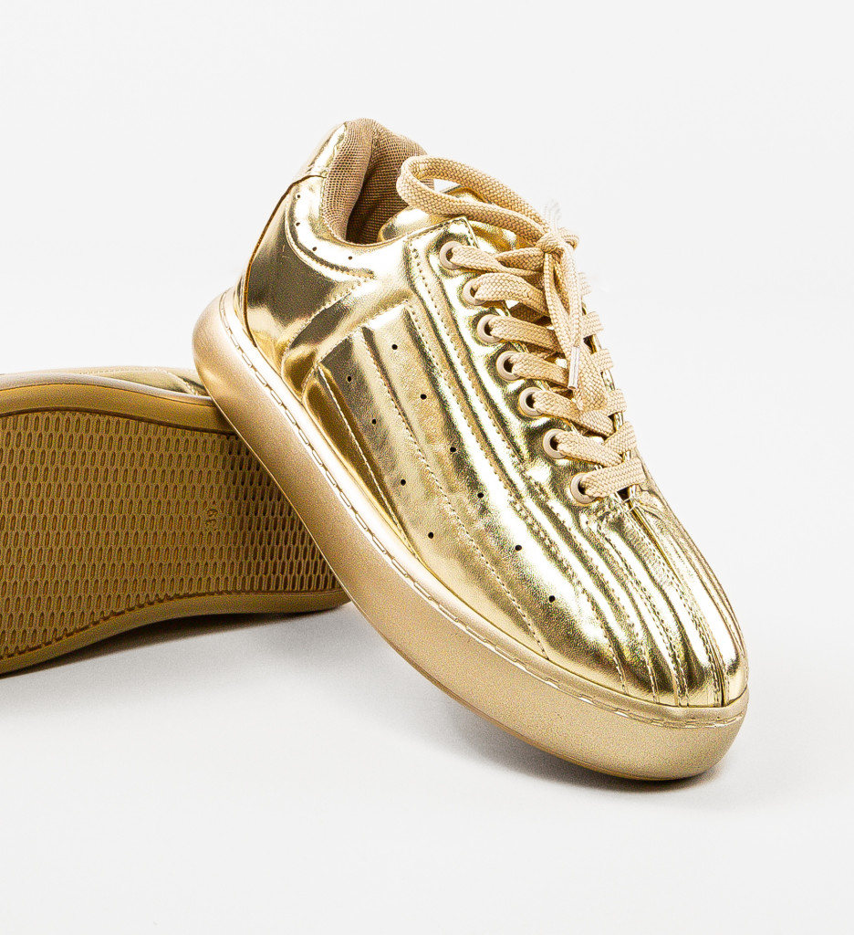 Sneakers Dama Golgar Aurii - Eleganță și Stil - imagine 6