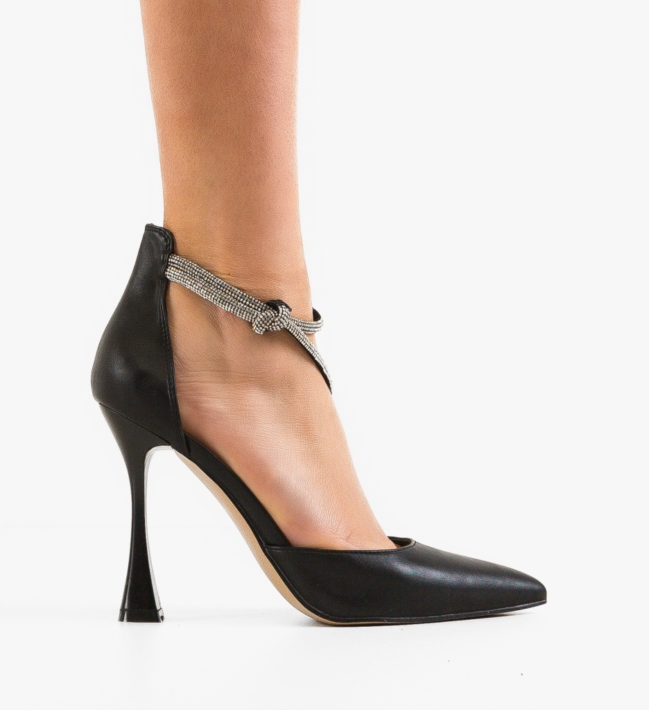 Pantofi Fatima Negri Eleganți cu Toc - imagine 6
