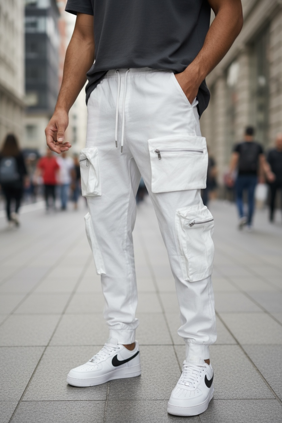 Pantaloni Cargo Albi Conici | Comoditate & Stil