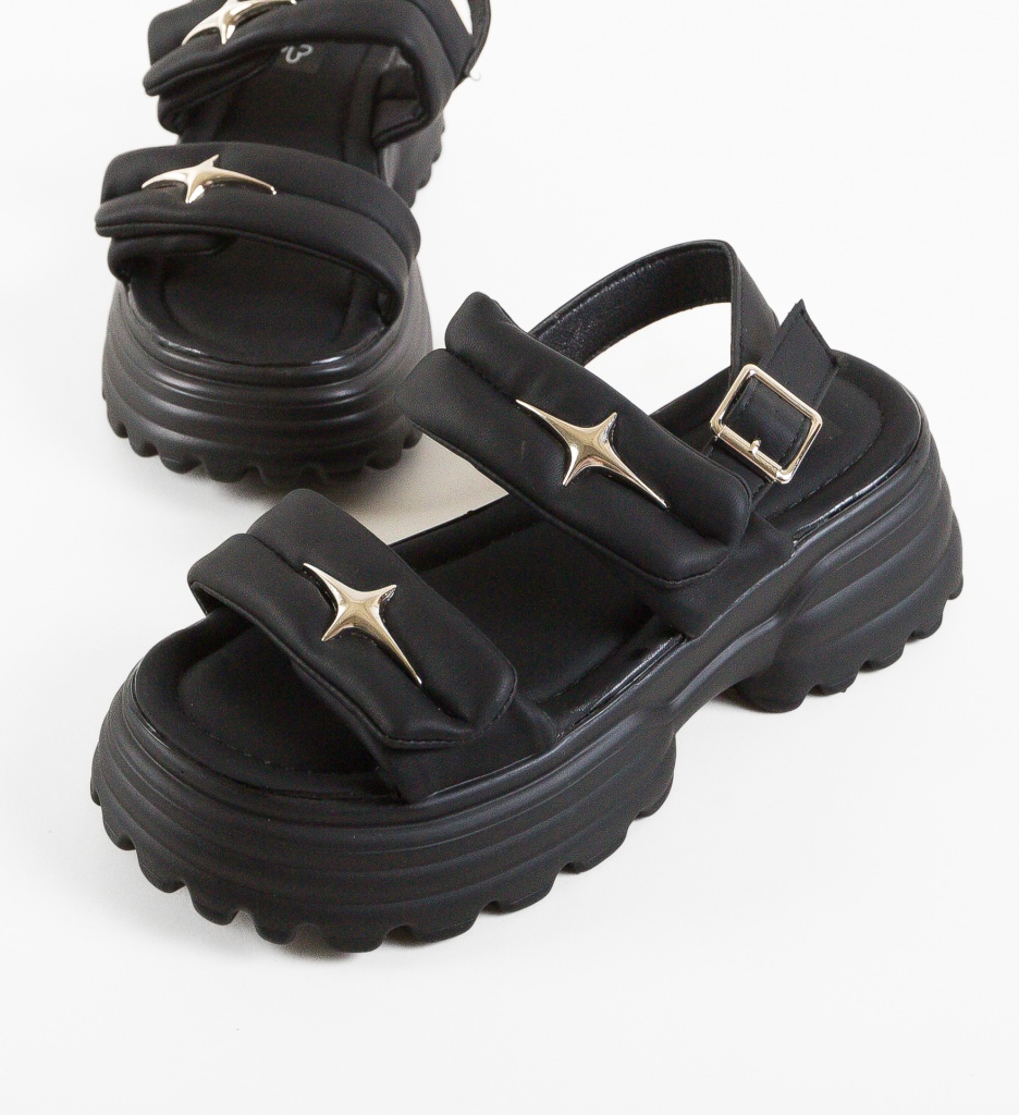 Sandale Dama Valkem Negre | Eleganță și Confort - imagine 4