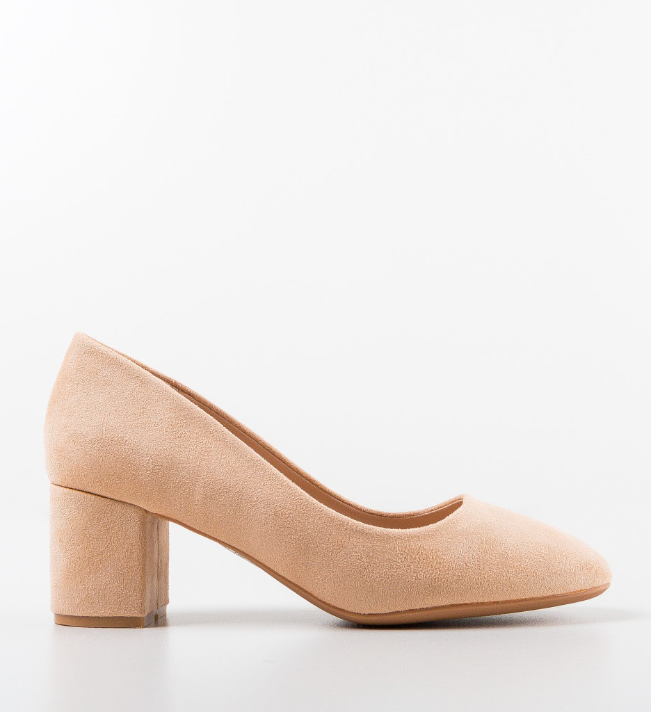 Pantofi Yerkam Bej cu Toc Eleganți - imagine 4