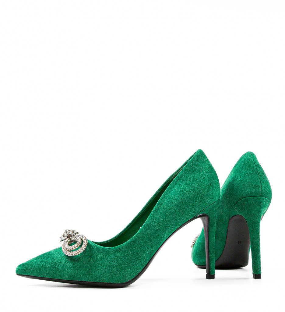Pantofi cu Toc Chalk Verzi | Eleganță - imagine 8