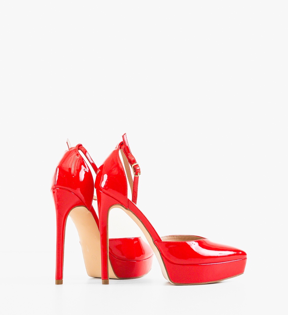 Pantofi Dama Rosii cu Toc Eleganti Rada - imagine 4