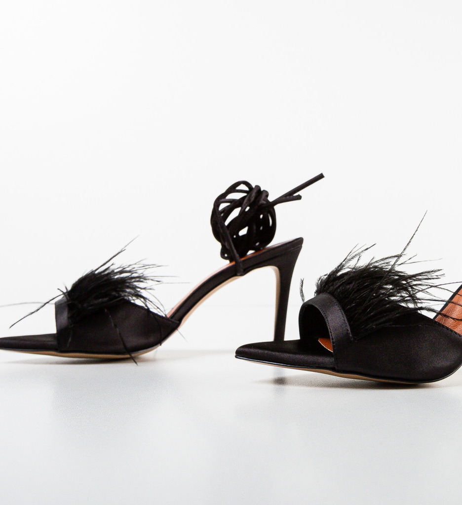 Sandale Orka Negre cu Toc Elegante - imagine 5